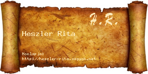 Heszler Rita névjegykártya